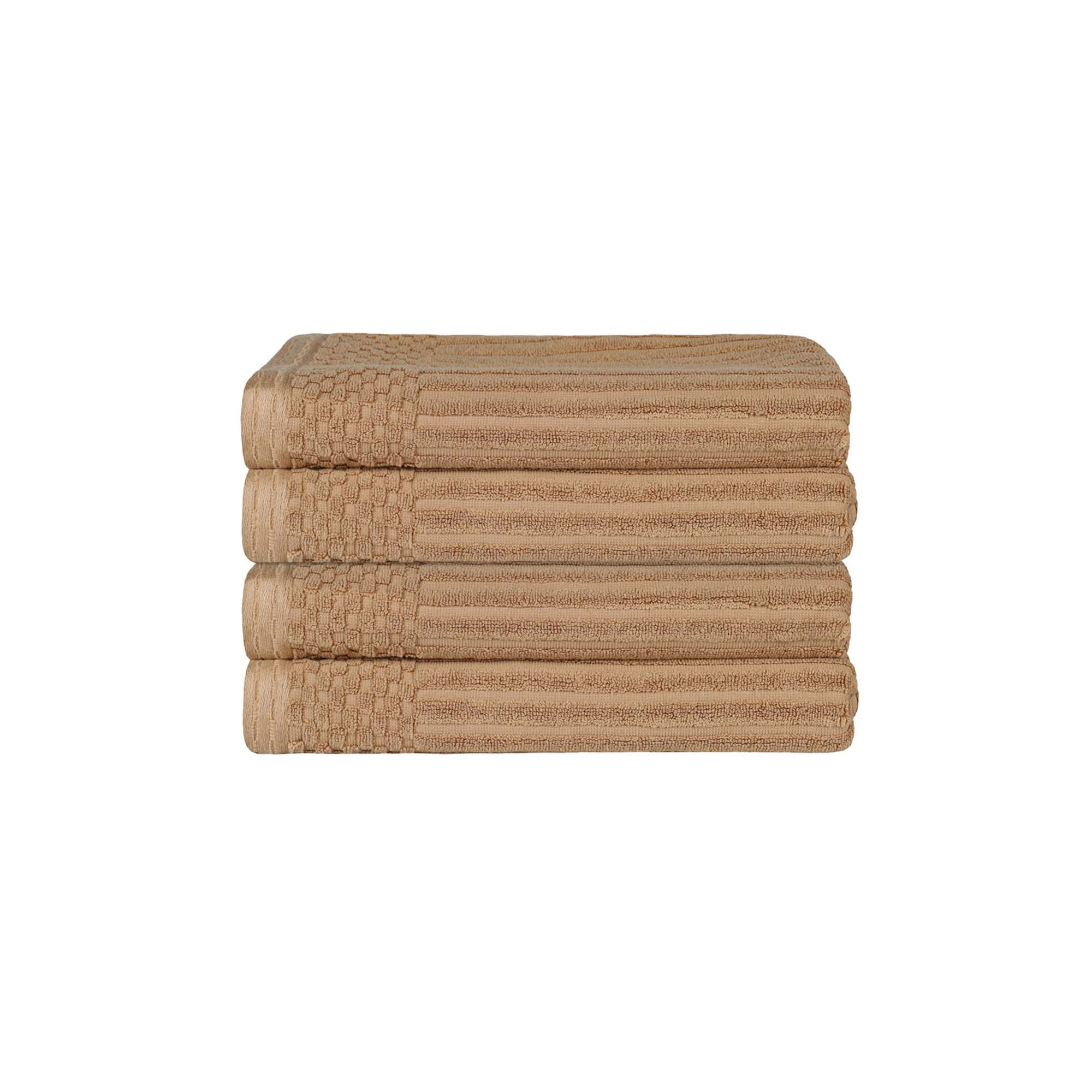 Ribbed Cotton Absorbent Heavyweight Bath Towel, Coffee