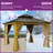Aluminum Patio Gazebo with Wood Grain-94553198