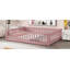 Lit plateforme double pleine grandeur avec clôture et porte, rose-1209099374-1209099362
