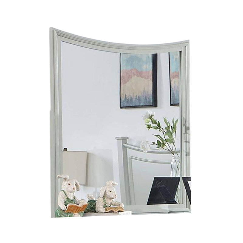 Miroir de commode Roly, cadre rectangulaire en bois massif gris 37 pouces
