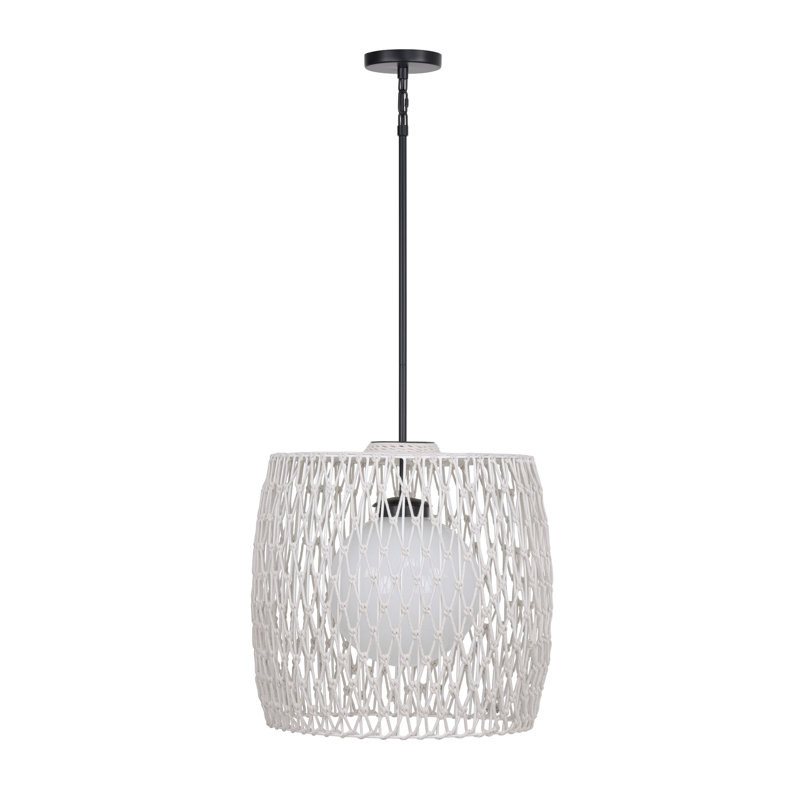 Lara 1 Light Outdoor Pendant in Light Gray