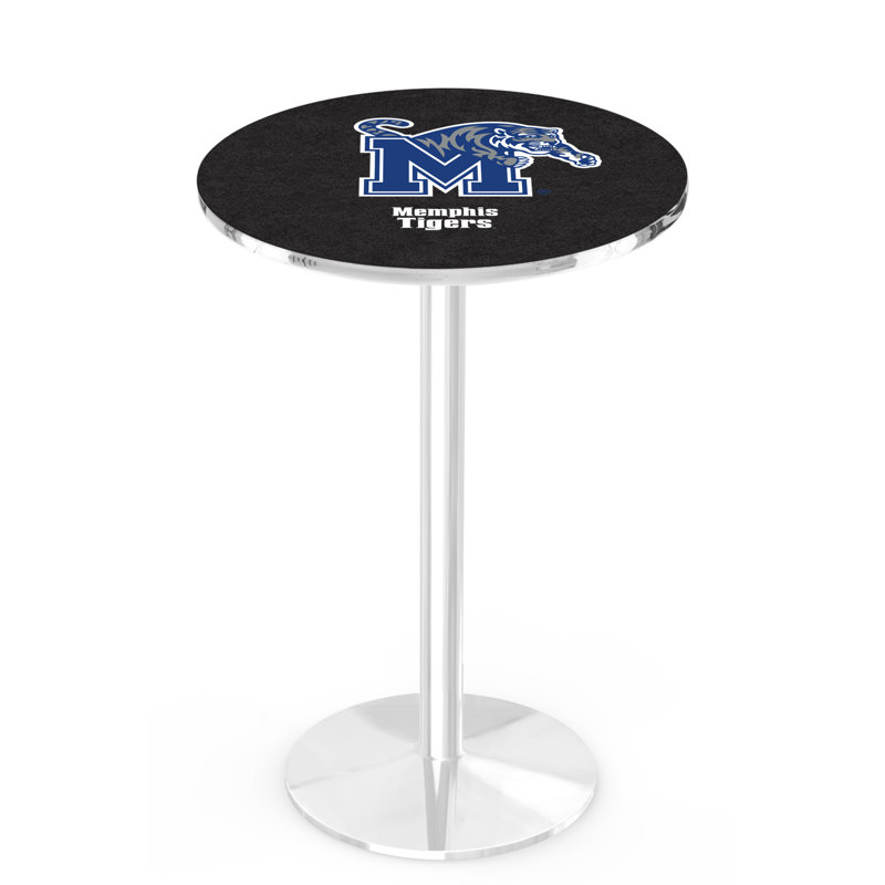 Round Metal Base Dining Table, University of Memphis, Chrome