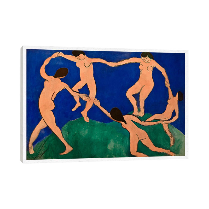 The Dance I by Henri Matisse - Floater Frame Painting on Canvas, White