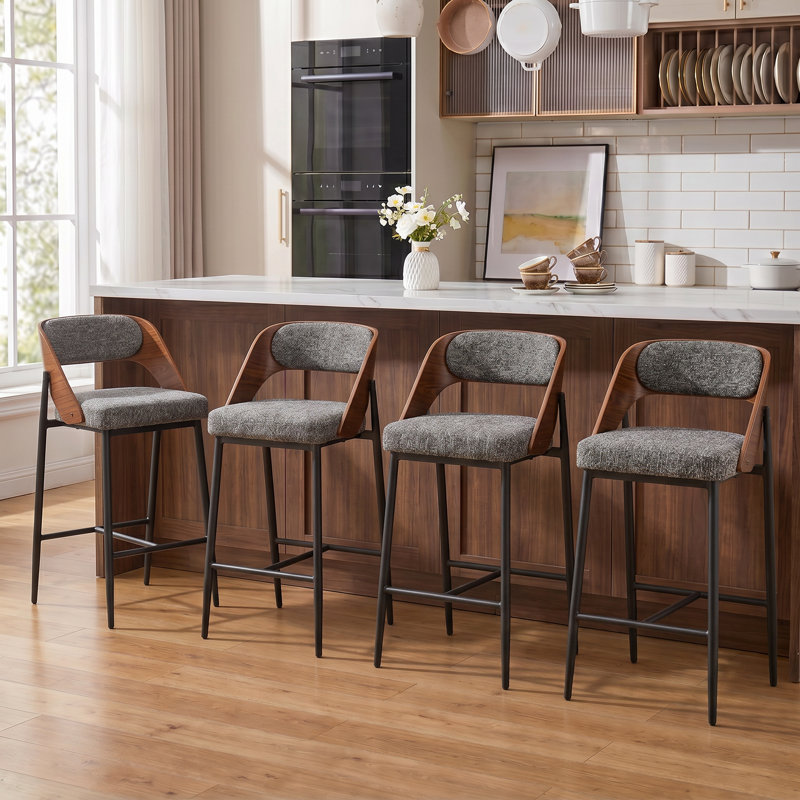 Tabouret de comptoir rembourré Devane, Dark Grey