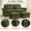 Canapé modulable 2 places en chenille Deerwood de 176 cm de large avec 2 poufs, coussins à volants et coussins lombaires-51657605