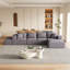 Ensemble de canapé modulaire rembourré moderne sans os, canapé modulaire en forme de L de 132 po avec 6 oreillers-2122447798