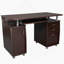 Bureau d'ordinateur complet avec rangement, chocolat