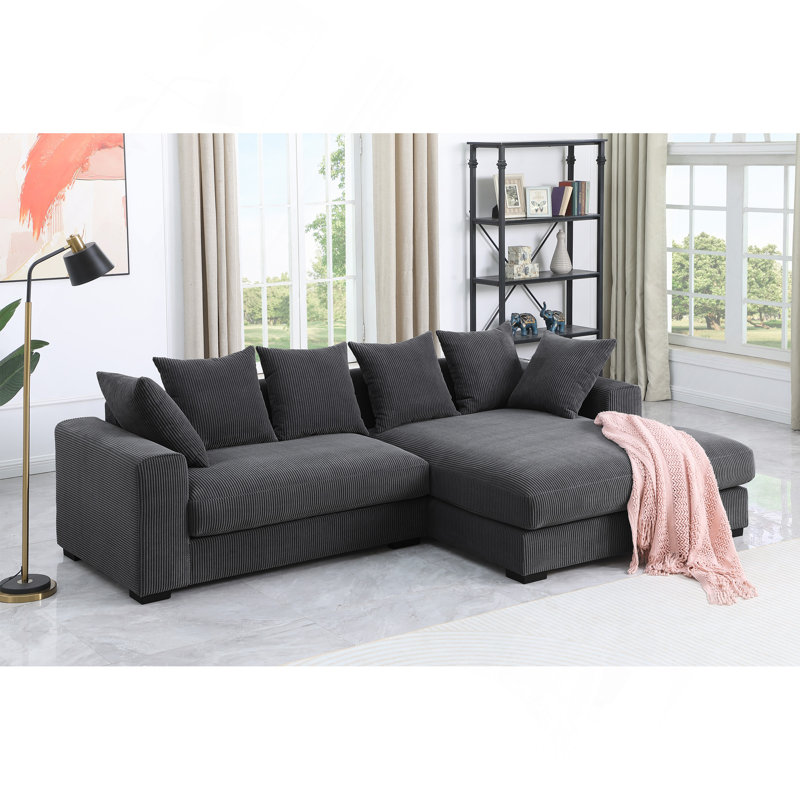 Canapé modulaire 3 pièces Naomi, Gris foncé