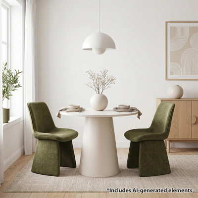 Ensemble de salle à manger à piédestal 3 pièces avec chaises rembourrées