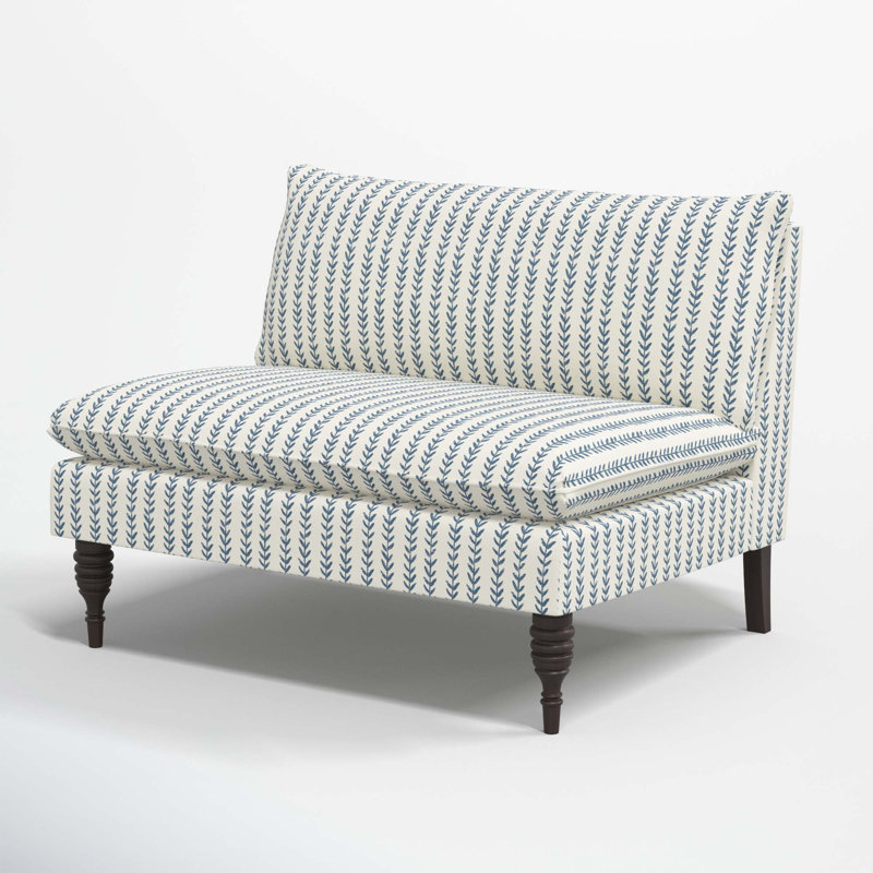 Cecelia 47'' Upholstered Loveseat, Vine Stripe Dusty Blue