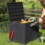 Coffre de terrasse en résine 31 gallons - Rangement extérieur verrouillable pour le jardin, la terrasse et les colis, noir moderne