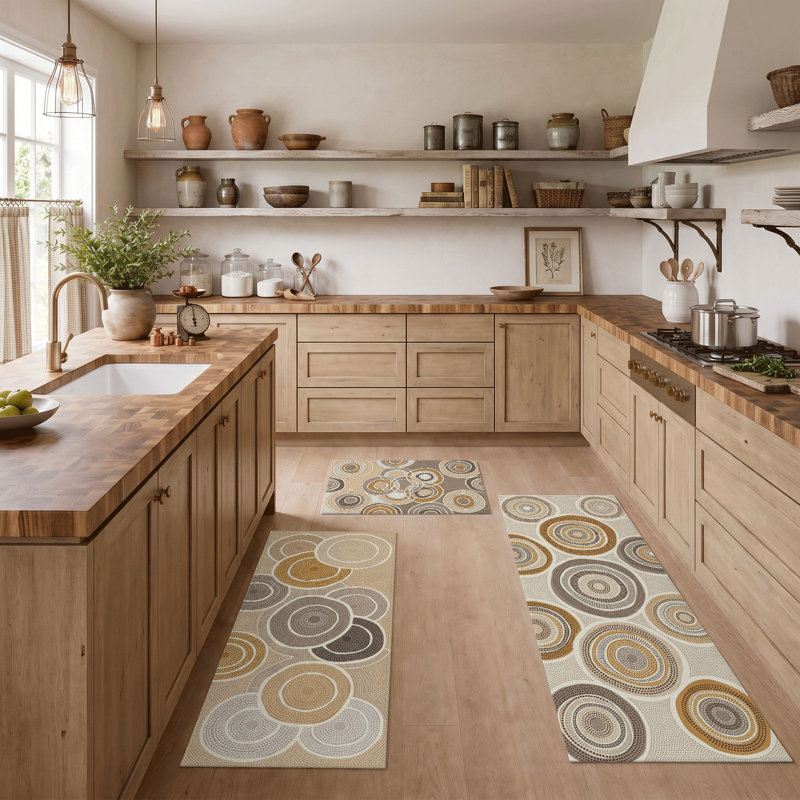 Circle Pattern Non-Slip Washable Kitchen Mats