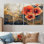 Fleurs d'hibiscus sur un horizon en bois II - Hibiscus Wall Art - Art mural traditionnel