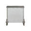 Table de chevet avec 2 tiroirs en argent antique - Structure en bois feutrée