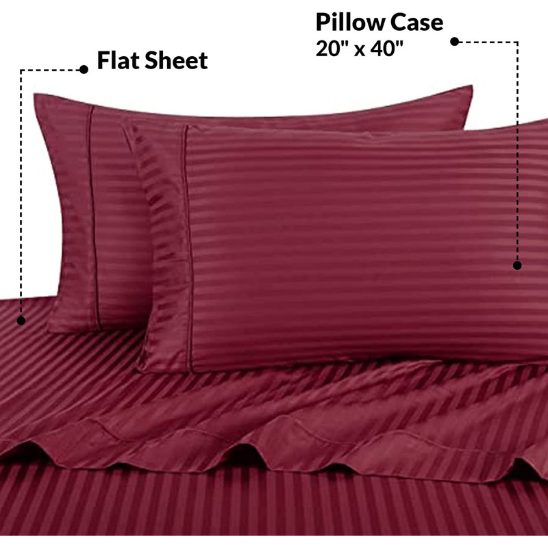 Microfiber Striped Sheet Set, Chocolate, Full/Double