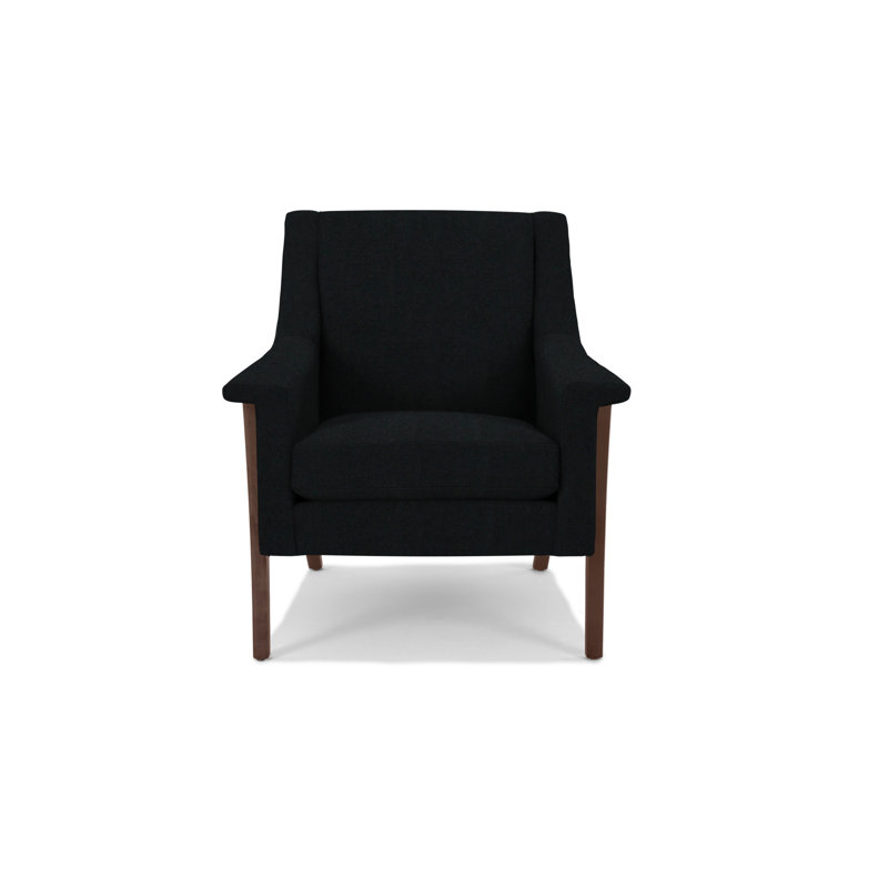 Arlo Armchair, Walnut, White Heron Polyester