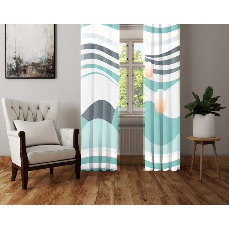Paire de rideaux semi-transparents en polyester Bhairavi, L 56 po x L 78 po
