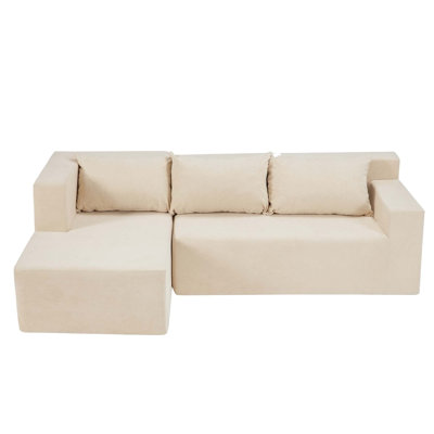Comfortable Anti-Slip Sectional Sofa Cover Set with Pillowcases for Living Room