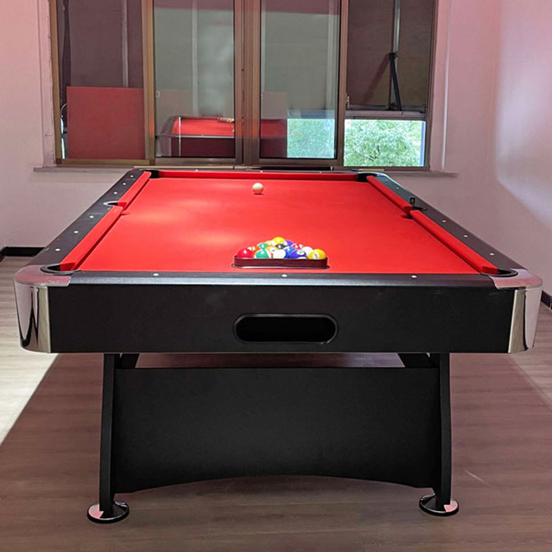 Table de billard d'intérieur trois-en-un multifonctionnelle commerciale, H 31,89 po x L 83,86 po x l 48,03 po , Rouge