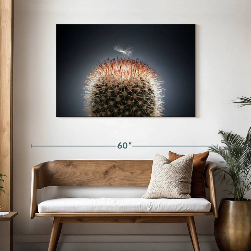Harnek Dandelion Seed On Cactus, 30" H x 45" W