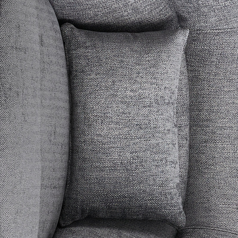 29" Wide Minimalist Super Soft Swivel Barrel Chair With Pillow, Dark Gray