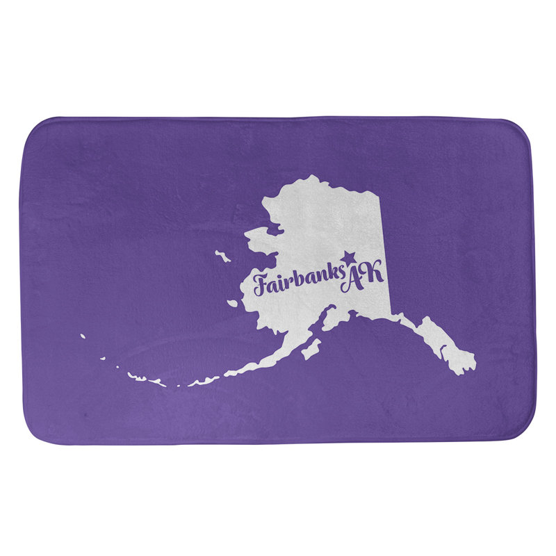 Tapis de salle de bain fairbanks alaska, l 21 po x L 34 po, Mauve, Fairbanks AK