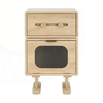 MDF CREATIVE ROTATABLE ROBOT STORAGE SIDE TABLE