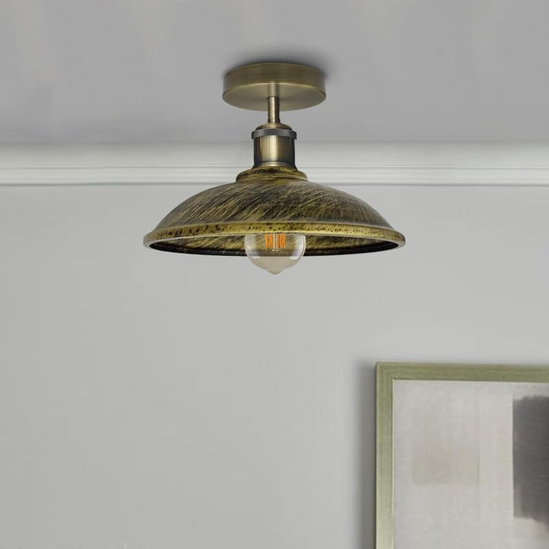 Semi Flush Mount, Brussed Brass