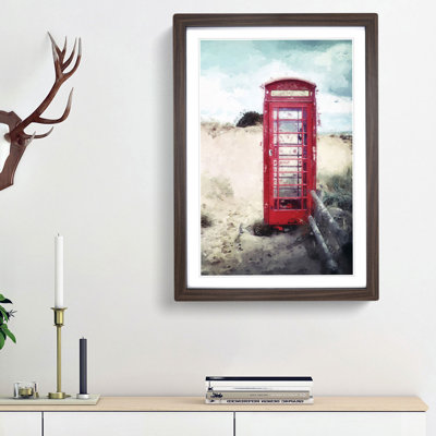 Red Telephone Box in Abstract - Framed Print