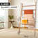 Solid Wood Blanket Ladder Shelf With 6-Layer Rustic Farmhouse Design For Living Room And Bathroom Organization