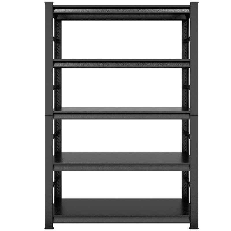 Étagère réglable à 5 niveaux en métal - Rangement robuste pour les salons, les grandes surfaces et les entrepôts. Antirouille, capacité de 2 500 lb. Assemblage facile. Maison et garage personnalisables gris foncé Rouille, poids