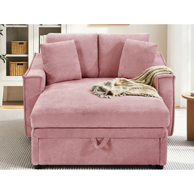 Chaise longue surdimensionnée de 53 po avec tiroirs et coussins décoratifs