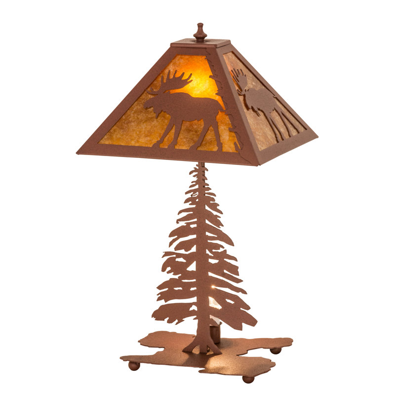 Rustic Lodge Table Lamp, Amber