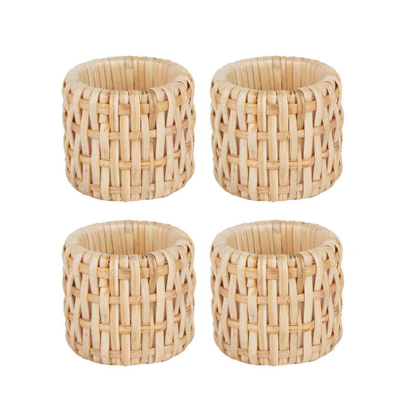  Rattan Napkin Ring Set/4