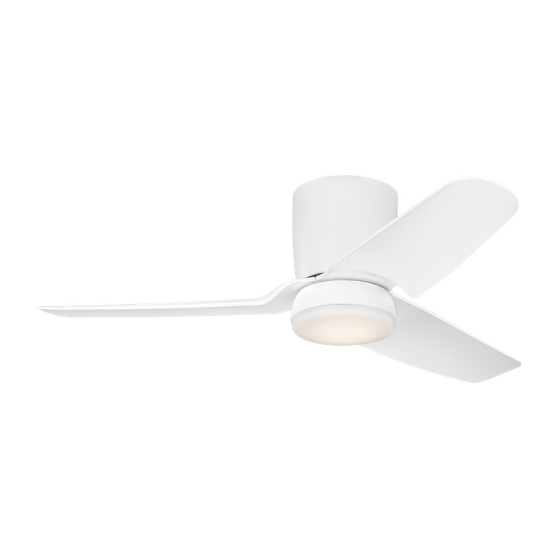 Herdon Indoor Ceiling Fan with Matte White ABS blades and Handheld Remote, Matte White/Matte White