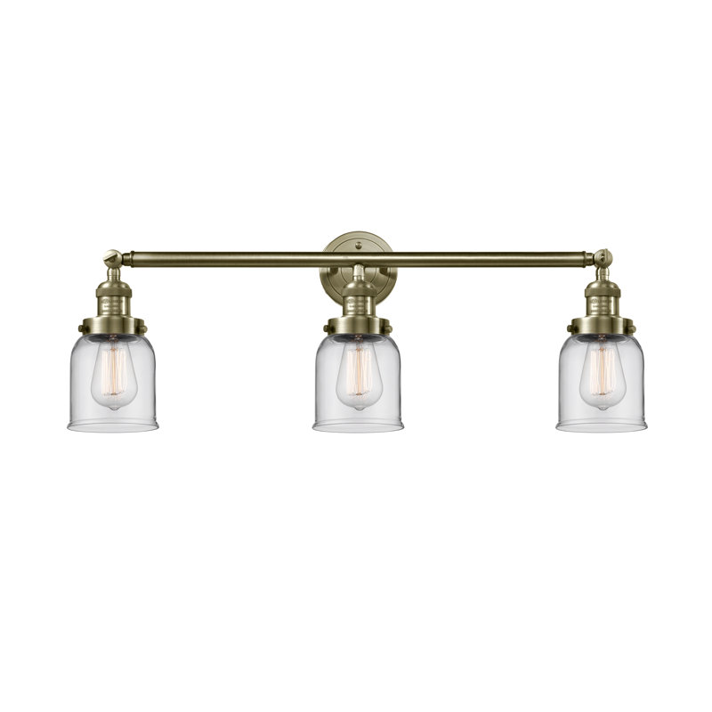 Barre d'éclairage de salle de bain à 3 lumières DEL à intensité variable, Laiton antique