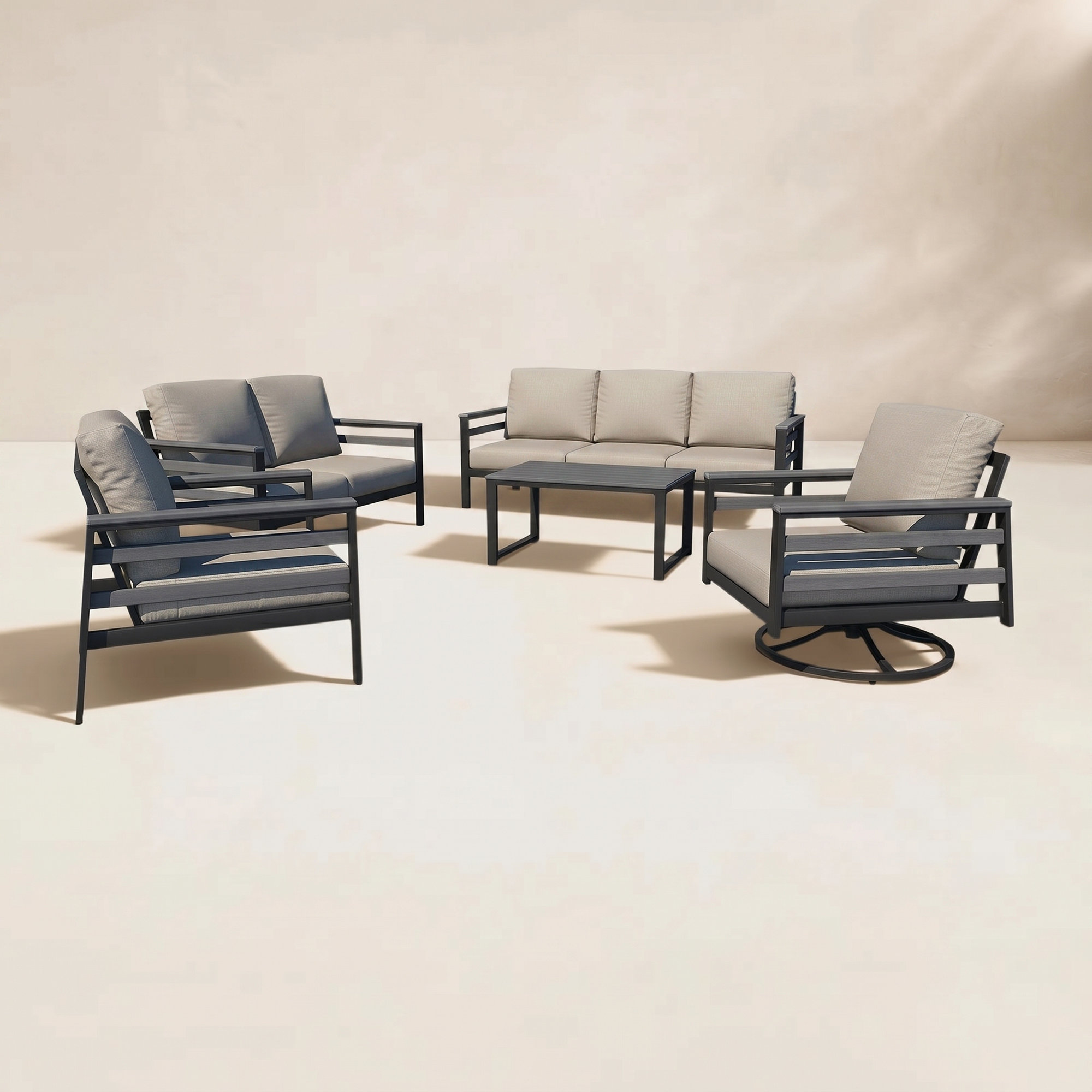 Townsend 5 - Piece Sofa Seating Group with Sunbrella® Cushions, Cast Silver