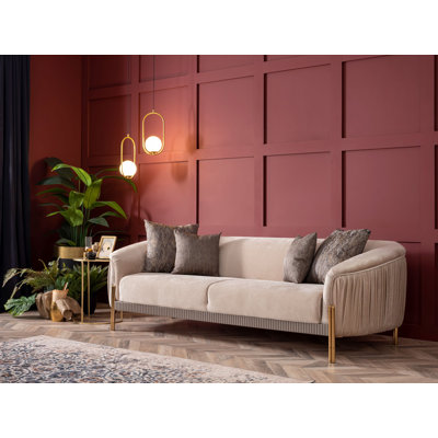 Florya 90.5'' Slipcovered Velvet Sofa