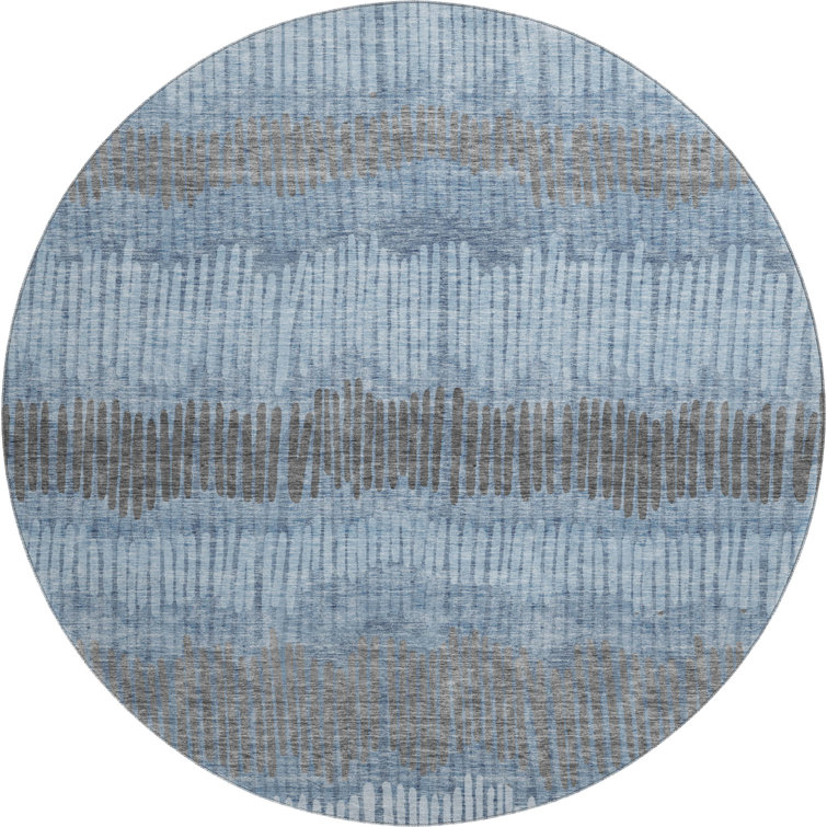 Premium Machine Washable Prisco Blue Rug