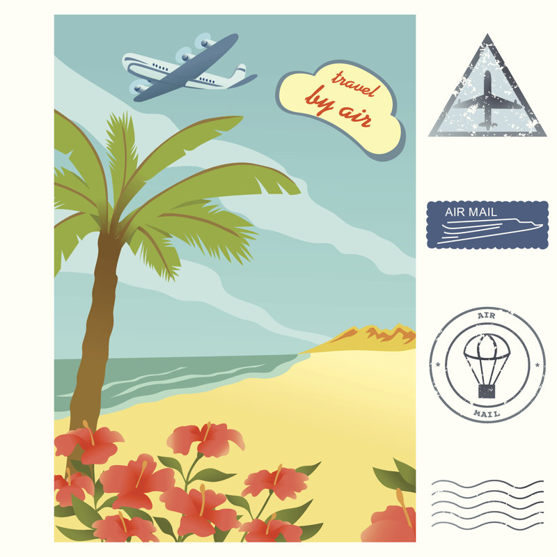 Travel By Air by Amathers - Wrapped Canvas Print, 76cm H x 76cm W