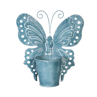 Metal Butterfly Planter, Blue