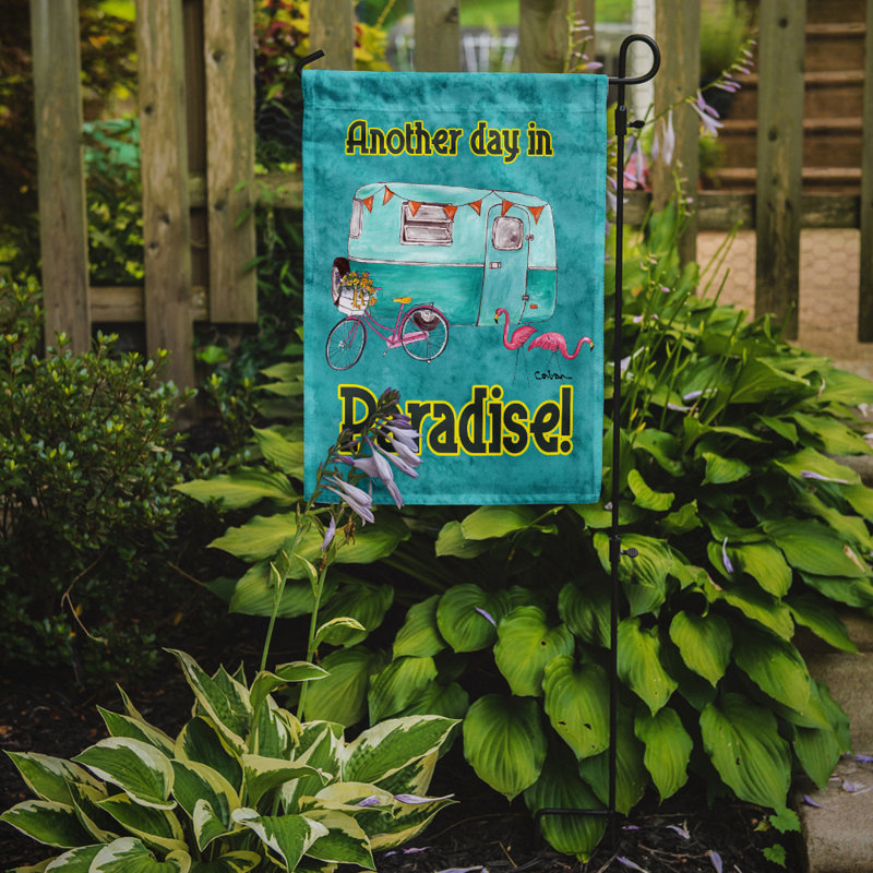 Un autre jour dans paradise de polyester à 2 côtés 40 x 28 po drapeau de jardin, H 15 po x l 11 po