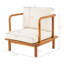 Fauteuil club en acacia avec coussin crème