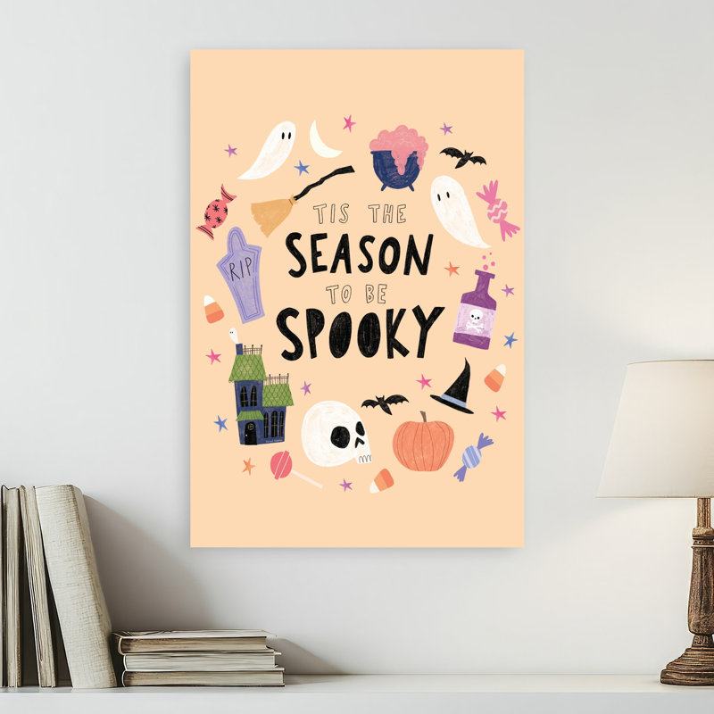Art mural contemporain fantaisiste «Season To Be Spooky Playful», 24" H x 16" W