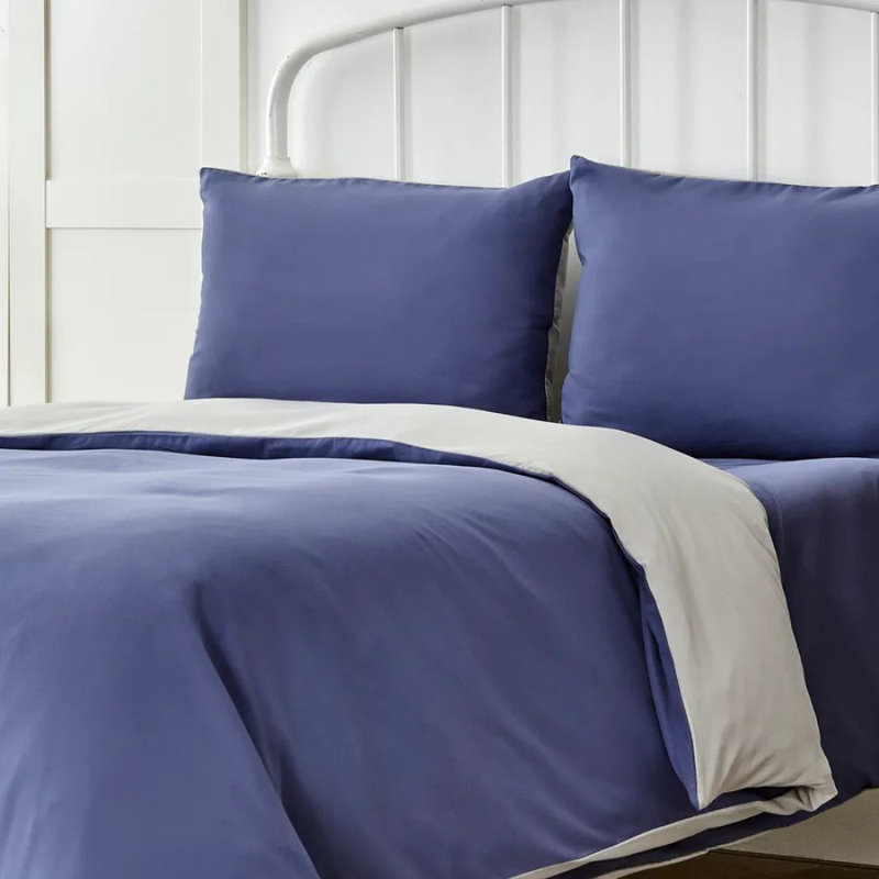 Blue Polyester 3 Piece Duvet Cover Set