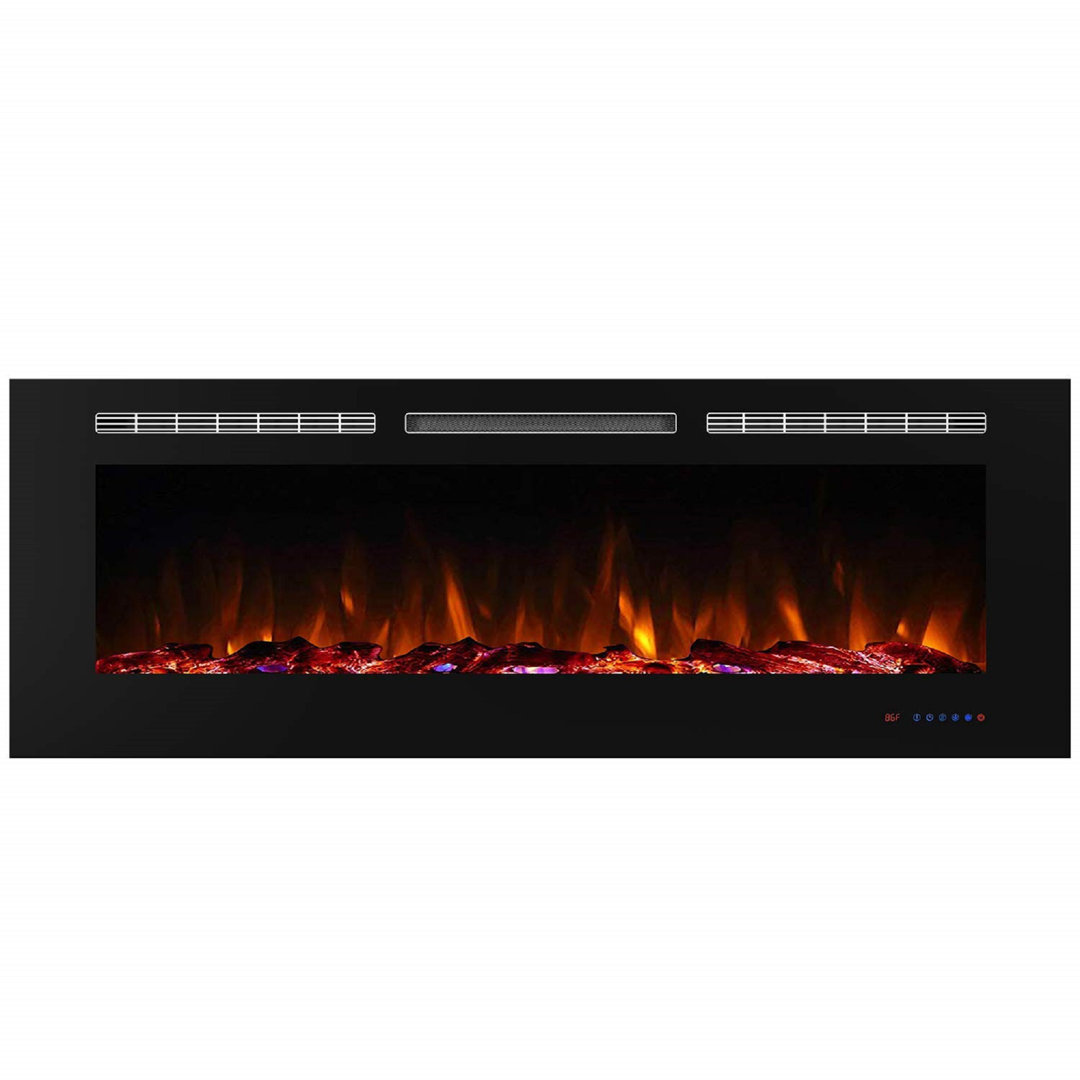 Millner Modern WiFi Recessed Electric Fireplace Insert, Fireplace Heater for Living Room,Timer, Overheating Protection, Touch Screen, Remote, Black Latitude Run® 