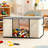 1 Piece Folding Fabric Organizer, 90L with Clear Window and Dual Handles for Clothing, Bedding and Toys, Beige-1503665661