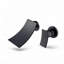 Robinet de salle de bain mural en laiton noir mat avec bec cascade