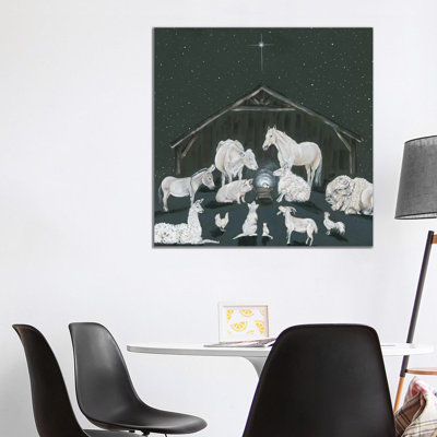 Animal Nativity Scene - Wrapped Canvas Print