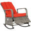 Chaise berçante d'extérieur en osier avec coussins-1843758670